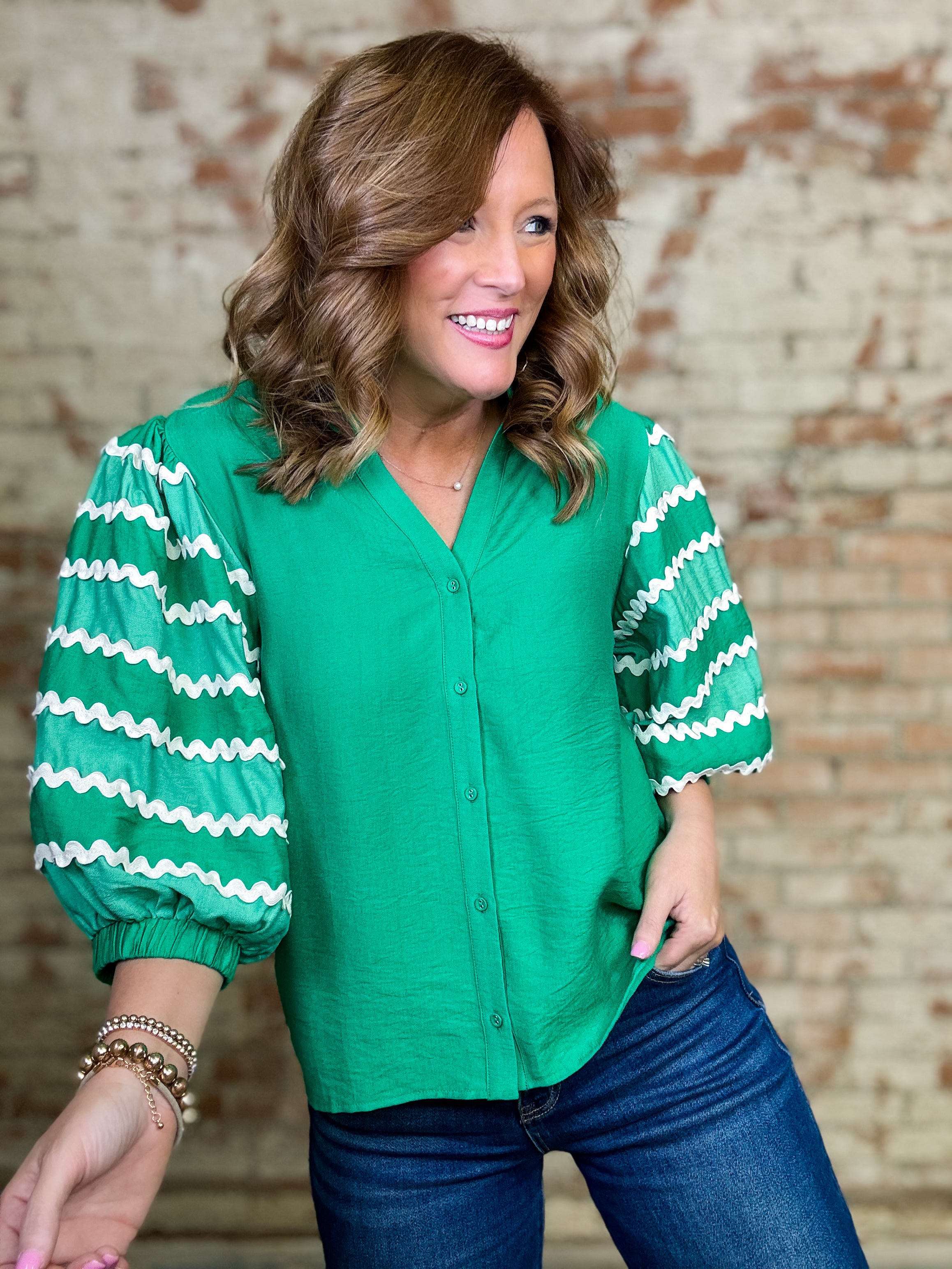 THML Sonya Puff Sleeve Top