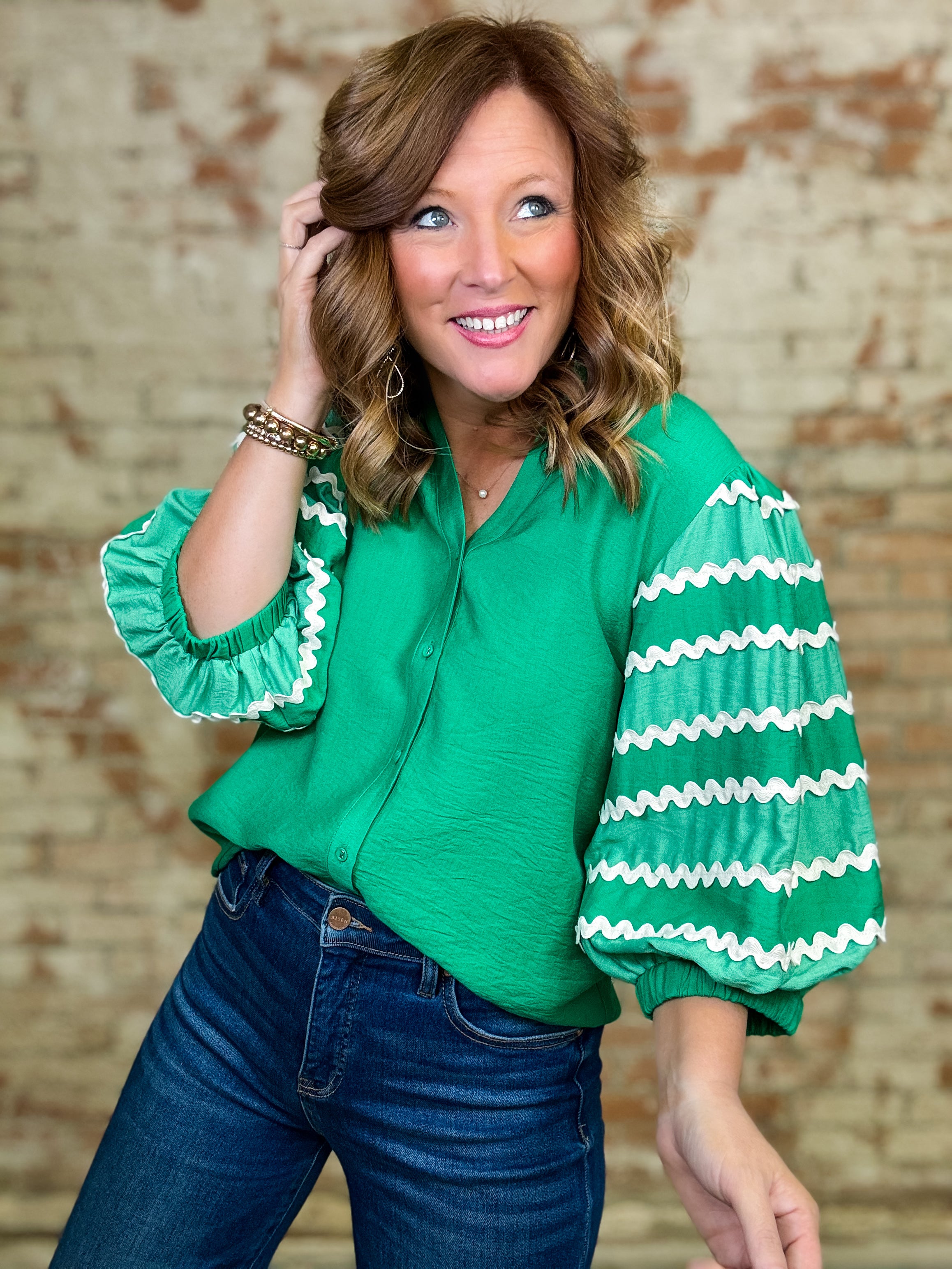 THML Sonya Puff Sleeve Top