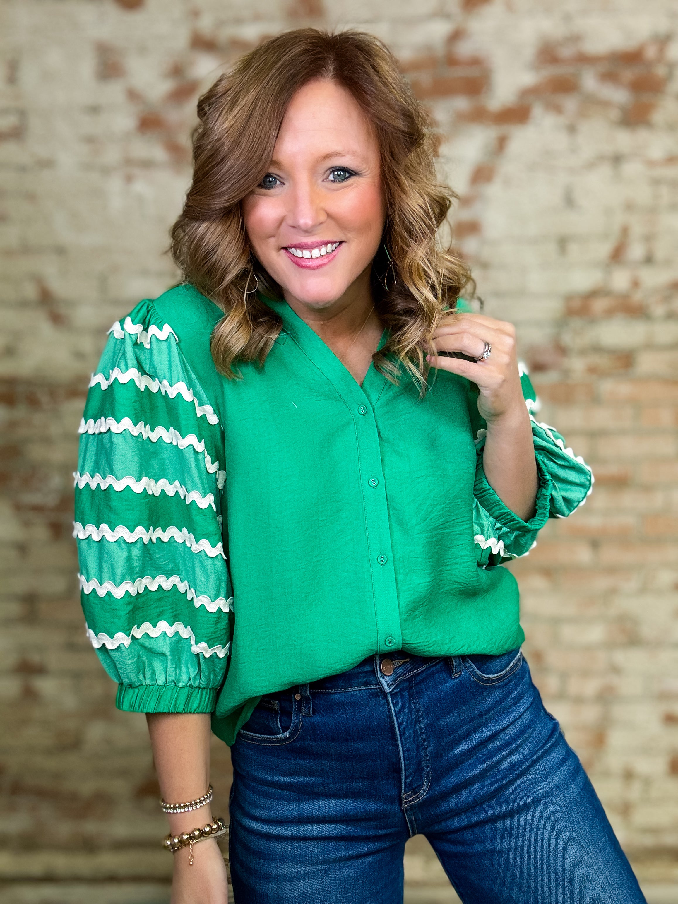 THML Sonya Puff Sleeve Top