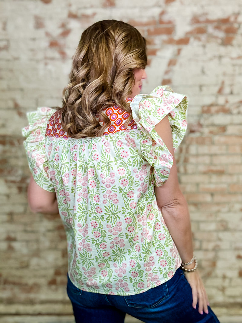 THML Acadia Ruffle Sleeve Top – abeccagrace