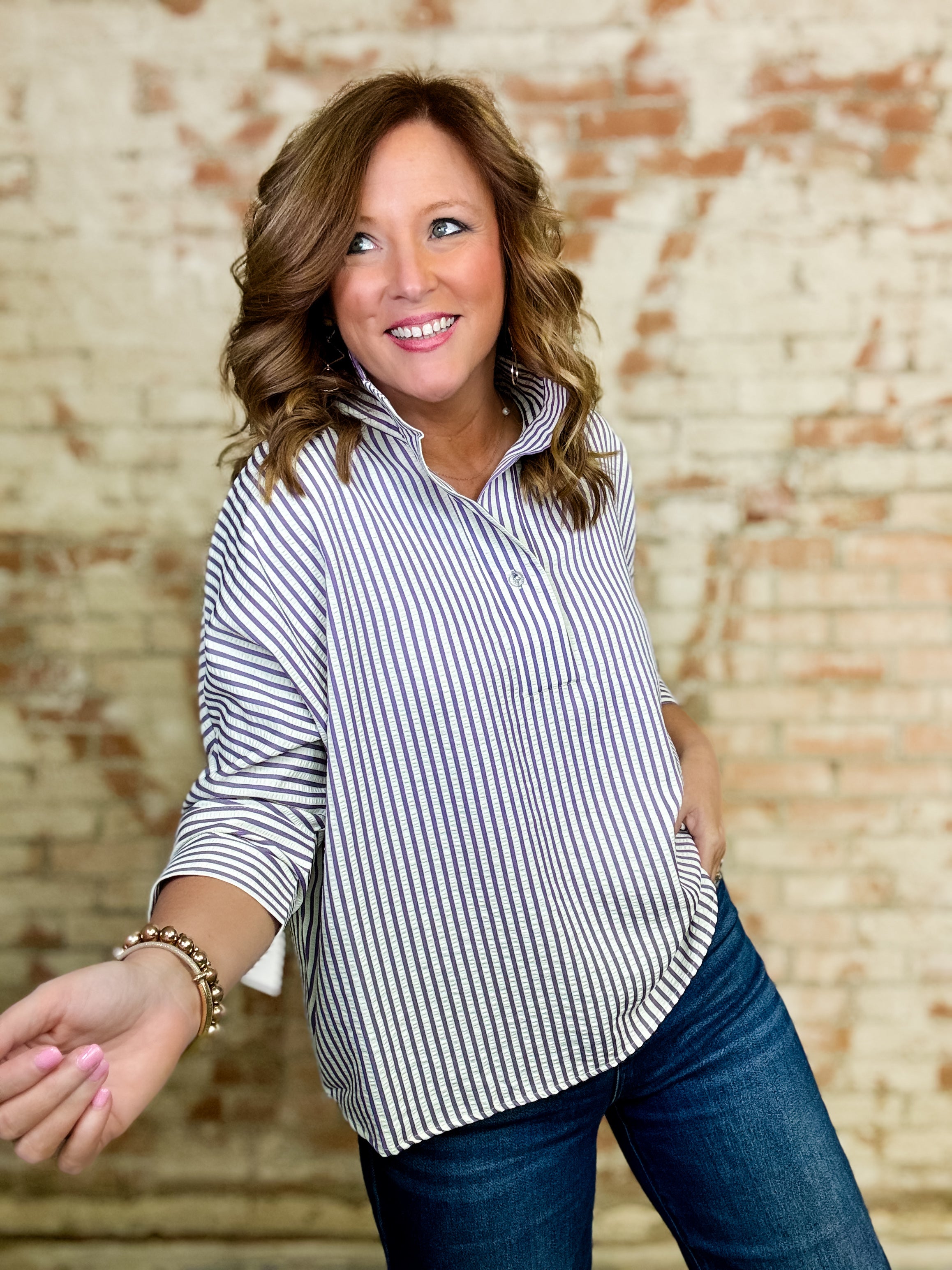 Amethyst Striped Top