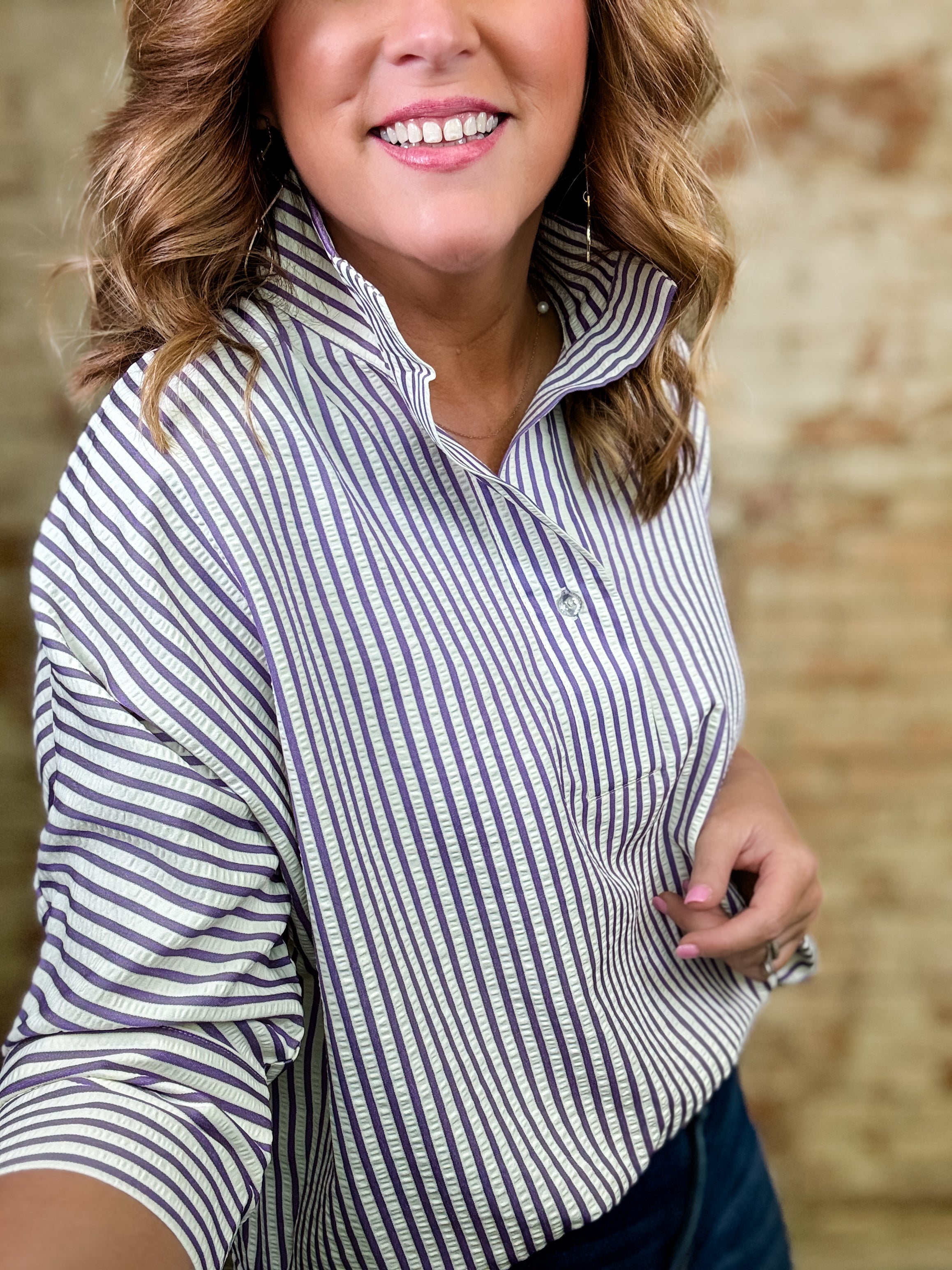 Amethyst Striped Top