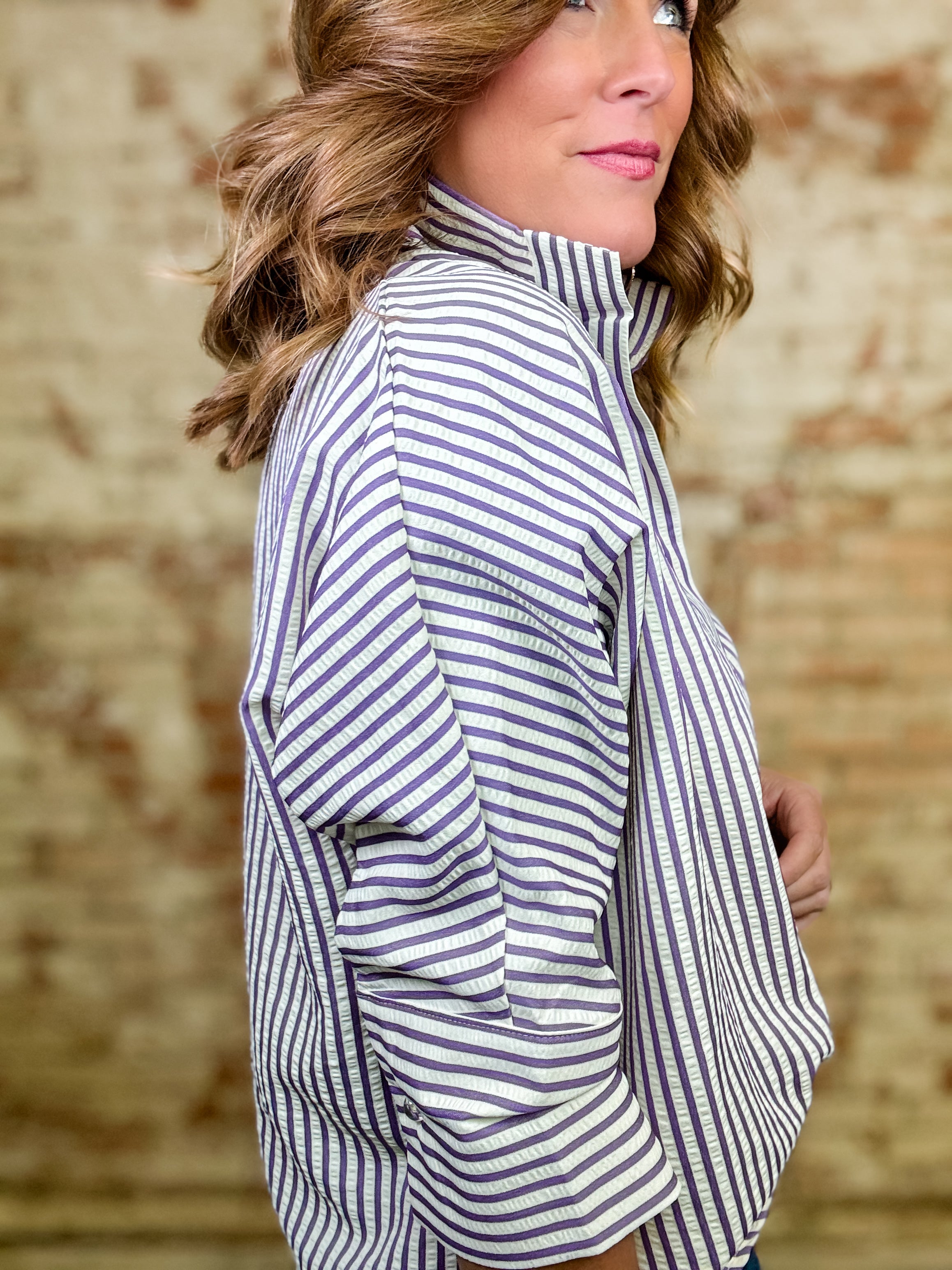 Amethyst Striped Top