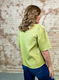 Quinn Pearl Collared Textured Top