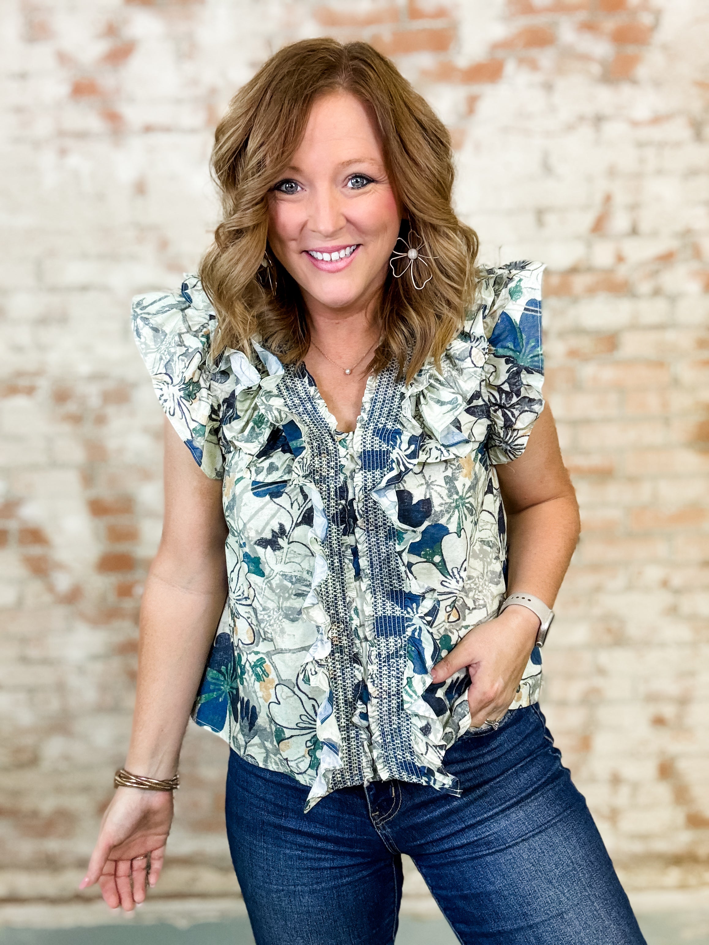 Ryann Ruffle Front Top