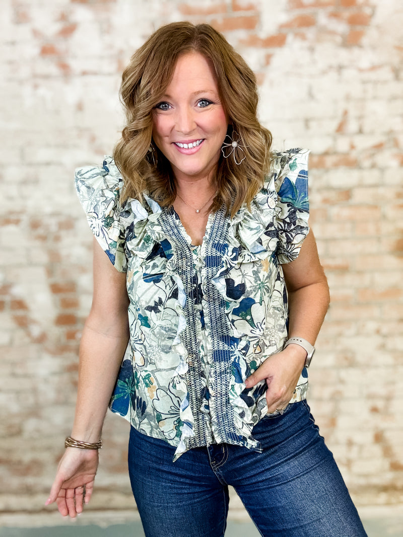 Ryann Ruffle Front Top