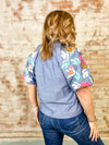 THML Haley Embroidered Sleeve Top