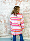 Terrileigh Fuzzy Striped Open Coat