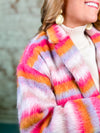 Terrileigh Fuzzy Striped Open Coat