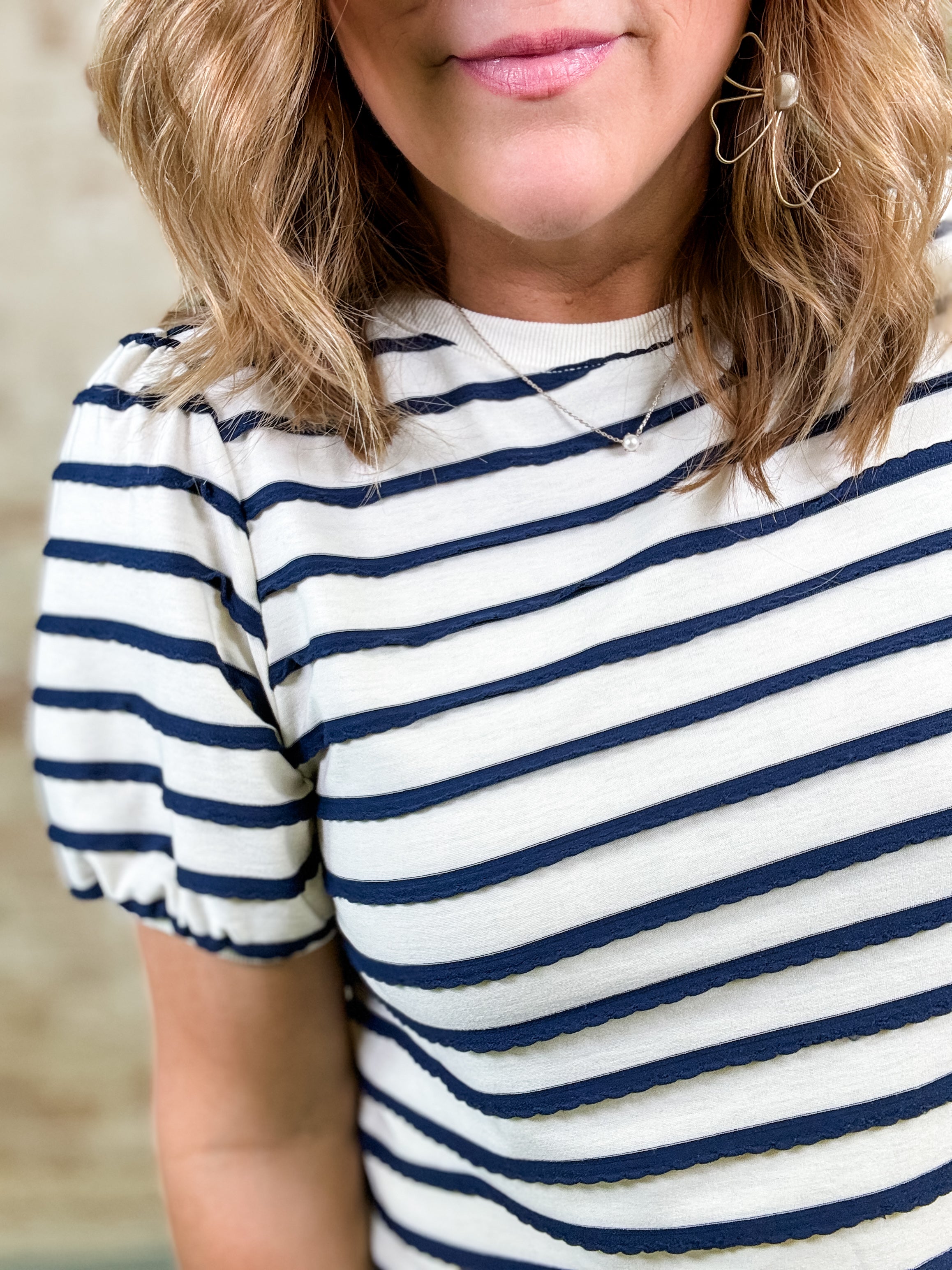 Tonia Stripe Textured Top