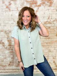 Brenda Gauze Button Front Top