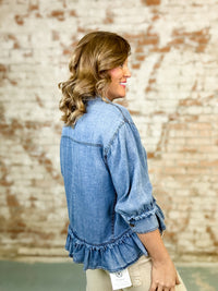 Veda Ruffle Denim Top