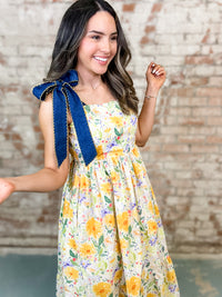 Shayna Bow Tie Floral Dress