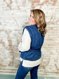 Carrie Denim Quilted Vest