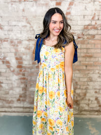 Shayna Bow Tie Floral Dress