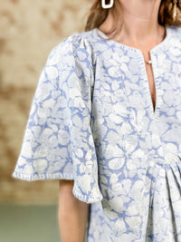 Sky Floral Print Dress