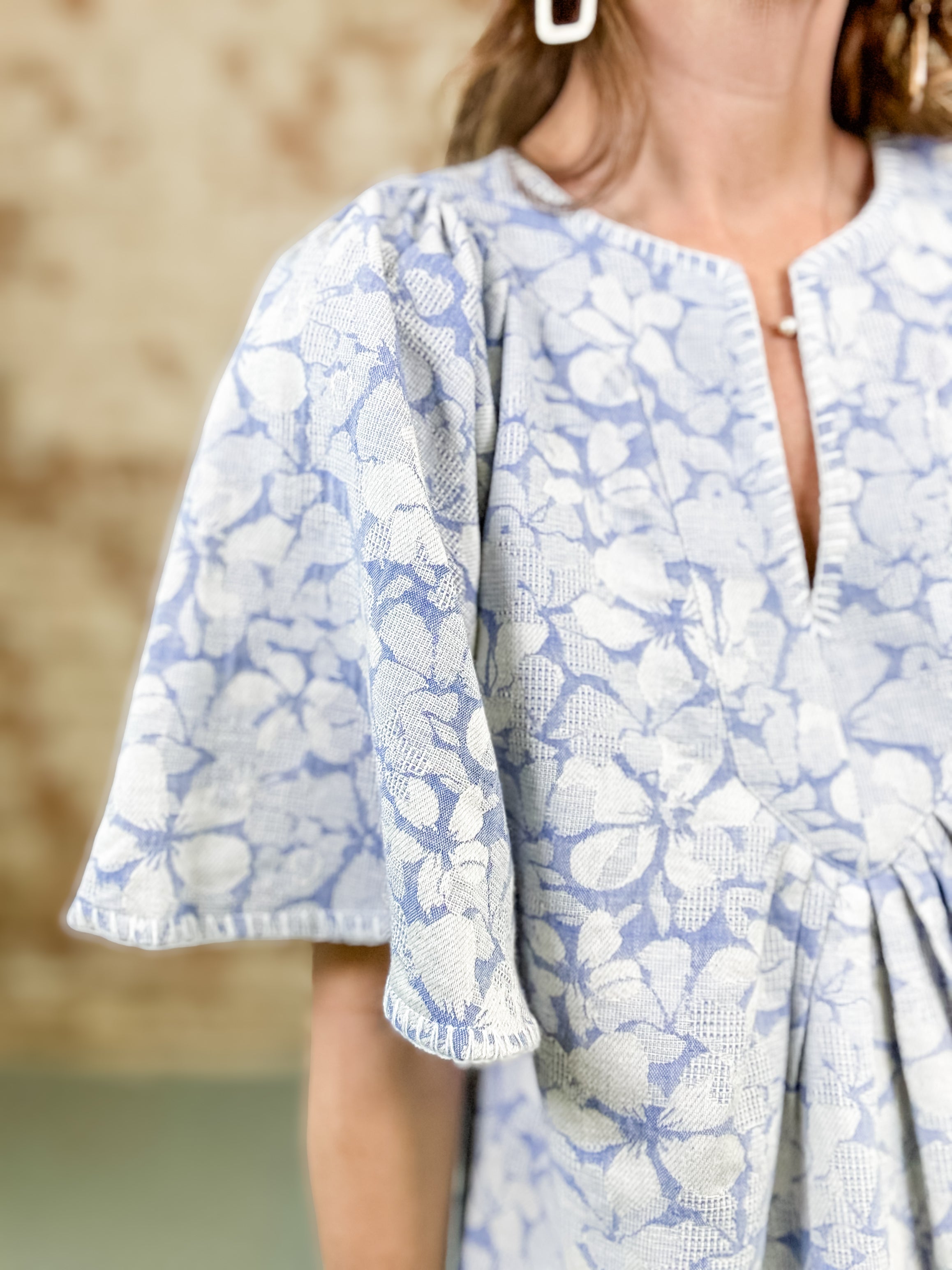 Sky Floral Print Dress