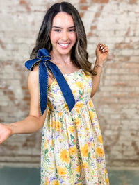 Shayna Bow Tie Floral Dress