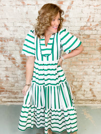 Tansy Stripe Tiered Dress