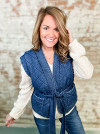 Carrie Denim Quilted Vest