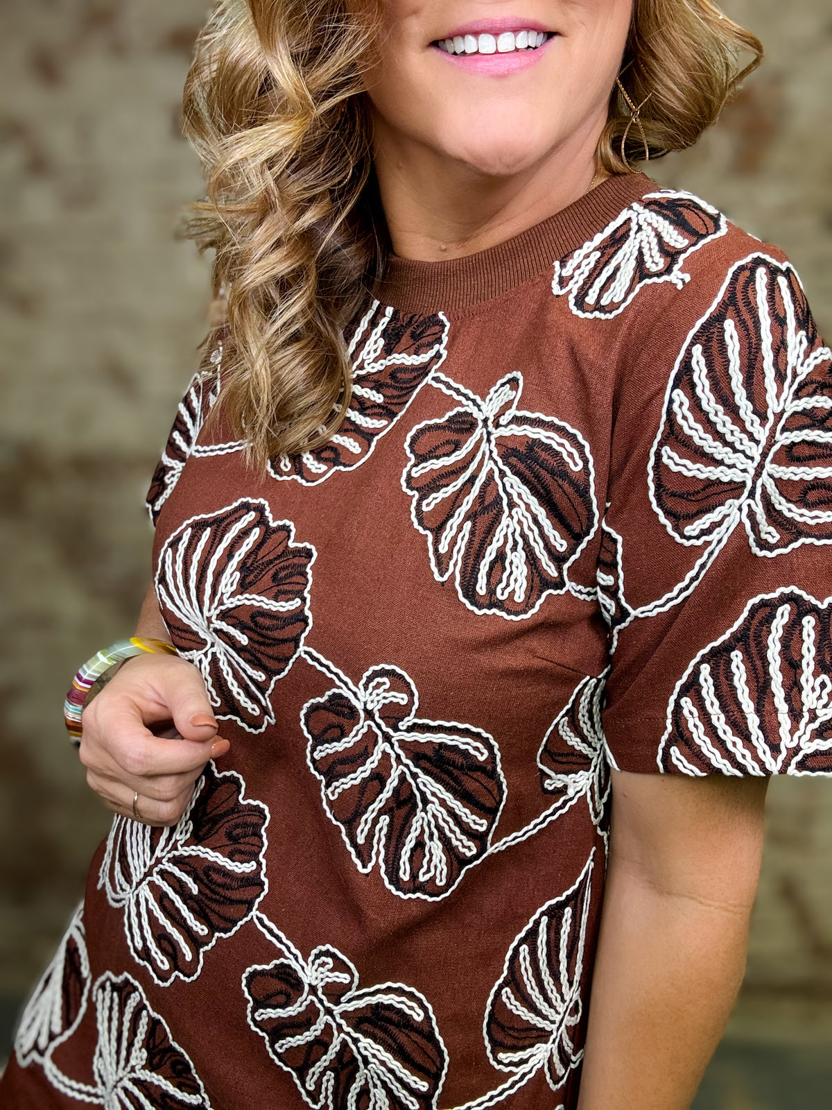 December Embroidered Print Dress