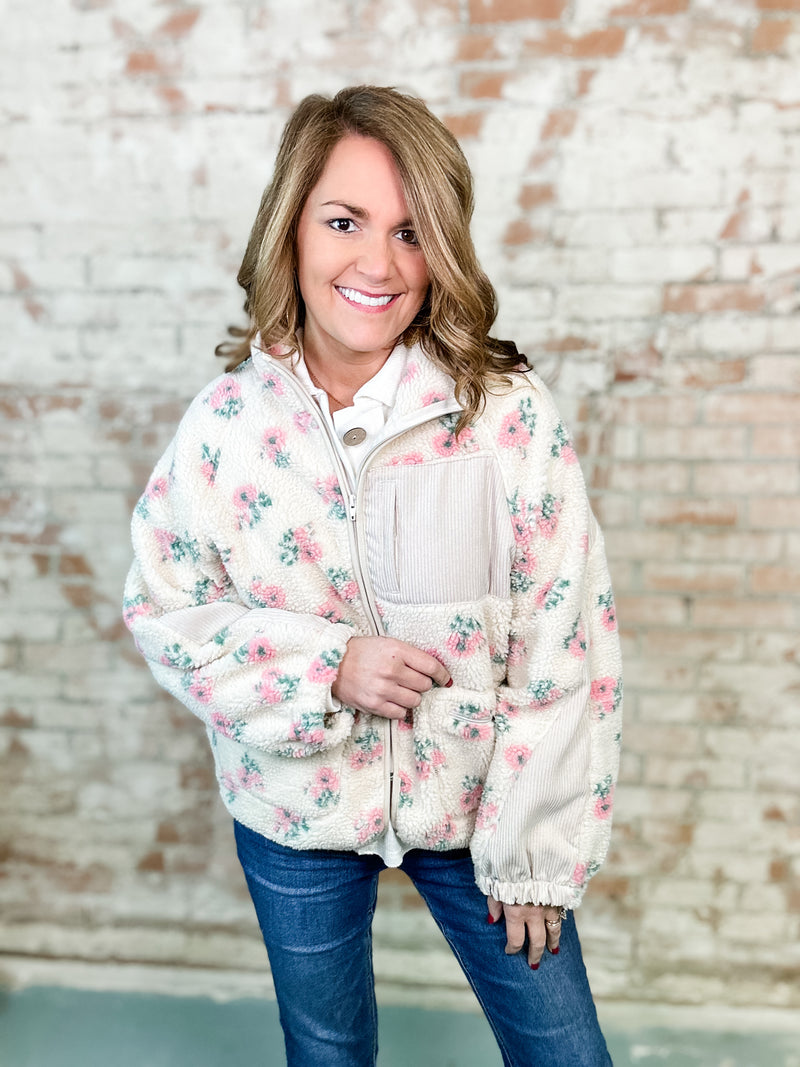 Jayton Floral Sherpa Jacket