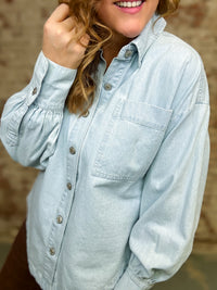 Daylen Denim Button Down Top