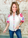 THML Raelynn Embroidered Velvet Top