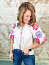 THML Raelynn Embroidered Velvet Top