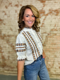 Ivy Jane Carmela Embroidery Top