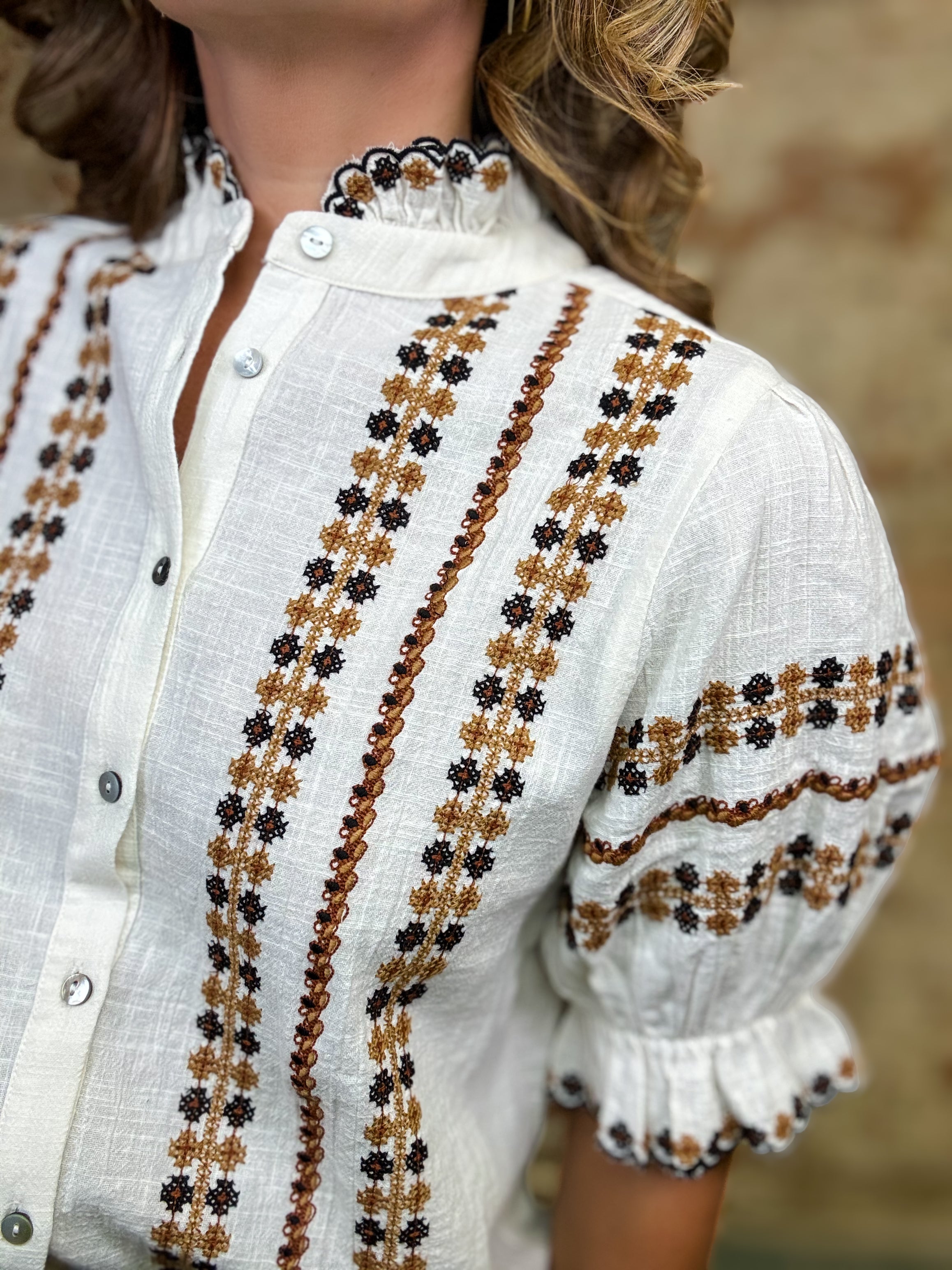 Ivy Jane Carmela Embroidery Top