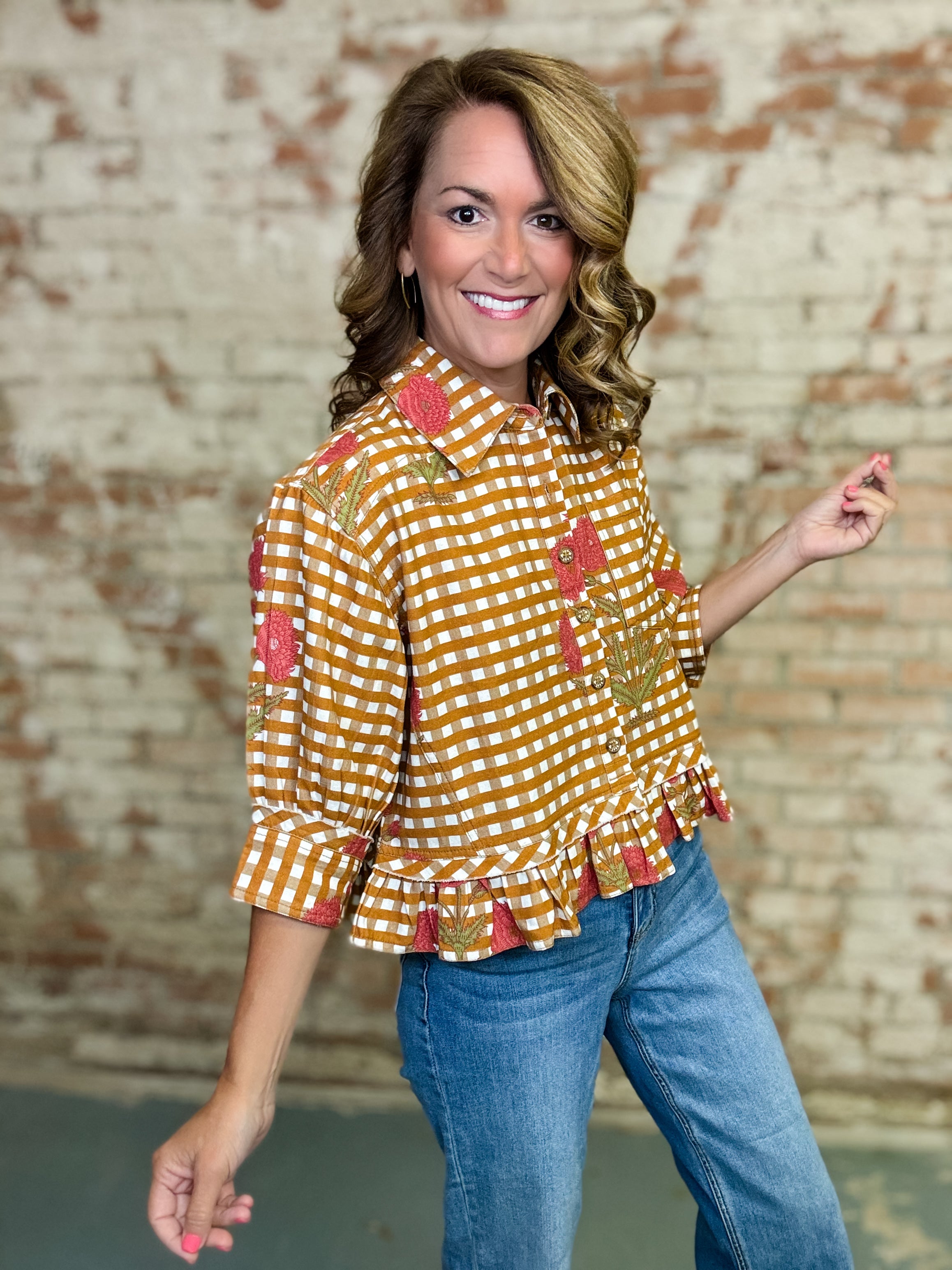 Ivy Jane Sophia Checkered Top