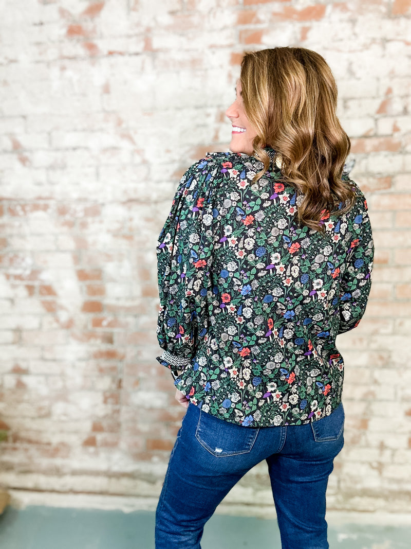 Everleigh Embroidered Floral Print Top