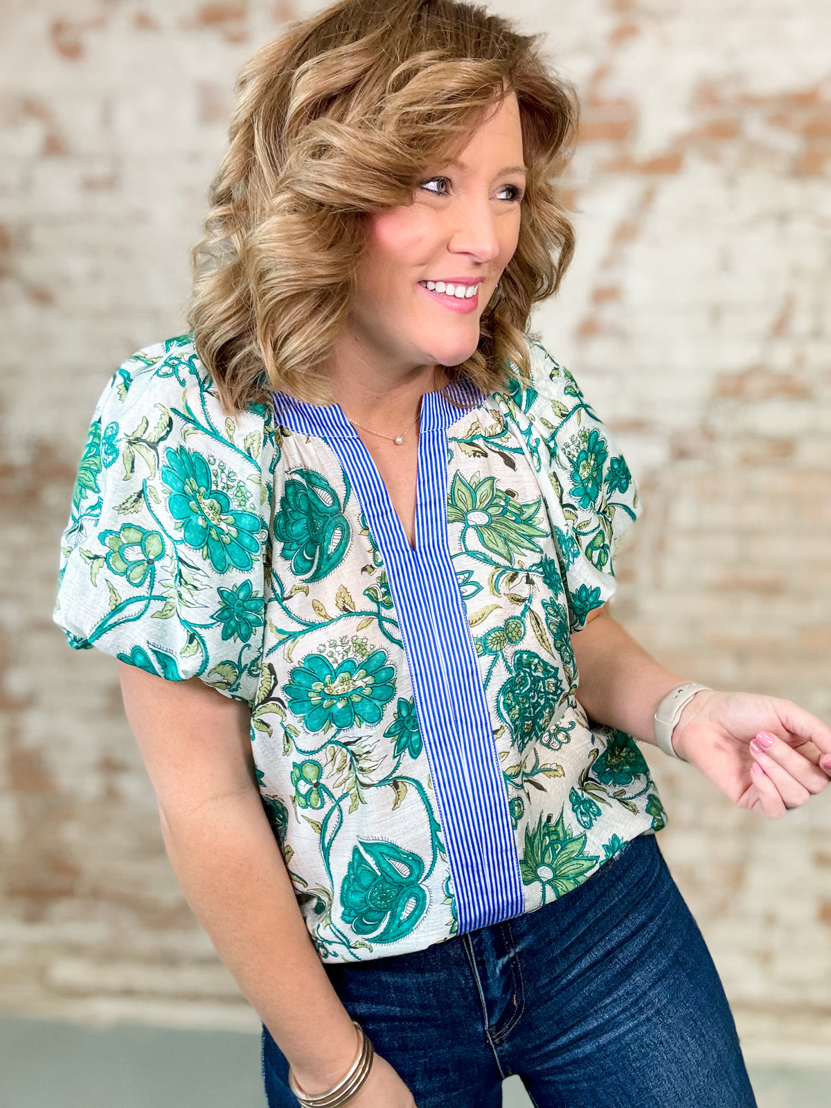 THML Juliana Floral Print Top