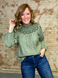 Analia Embroidered Yoke Top