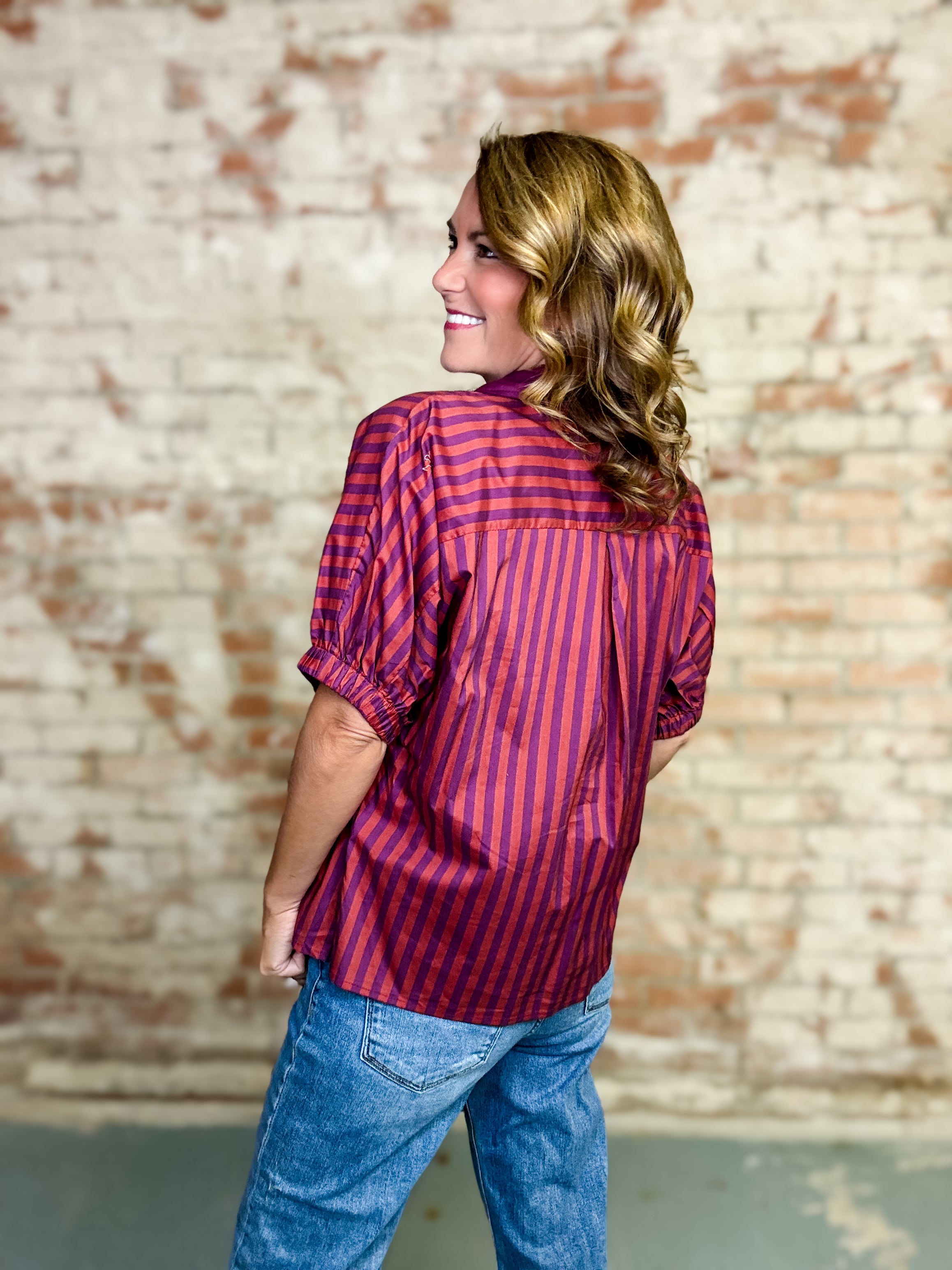 Shellee Stripe Top