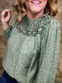 Analia Embroidered Yoke Top
