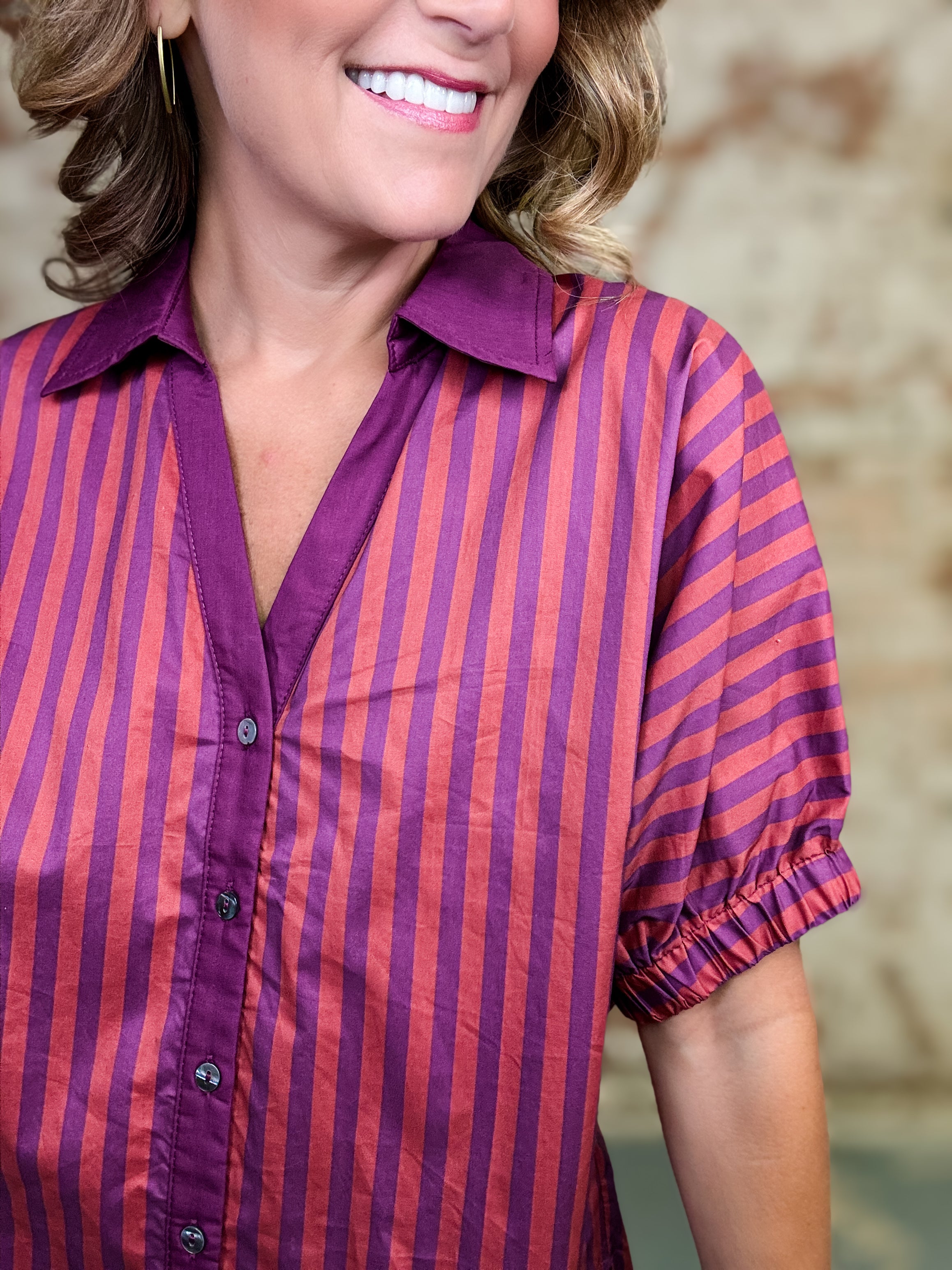 Shellee Stripe Top