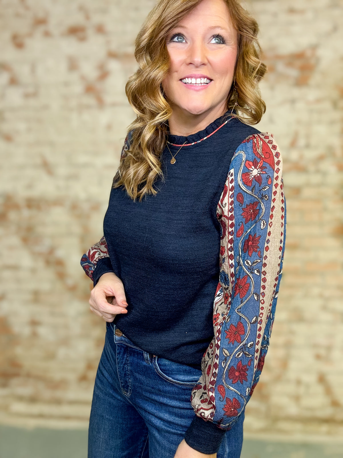 THML Tristan Floral Sleeve Top