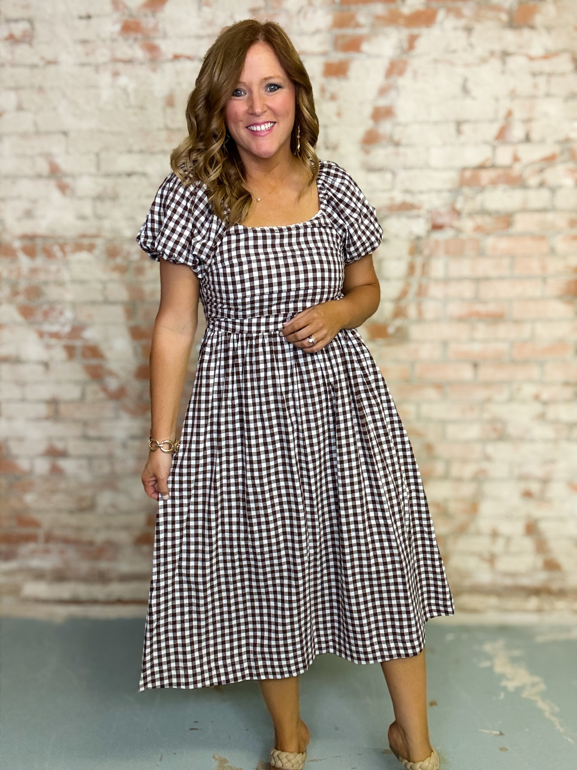Marla Gingham Midi Dress