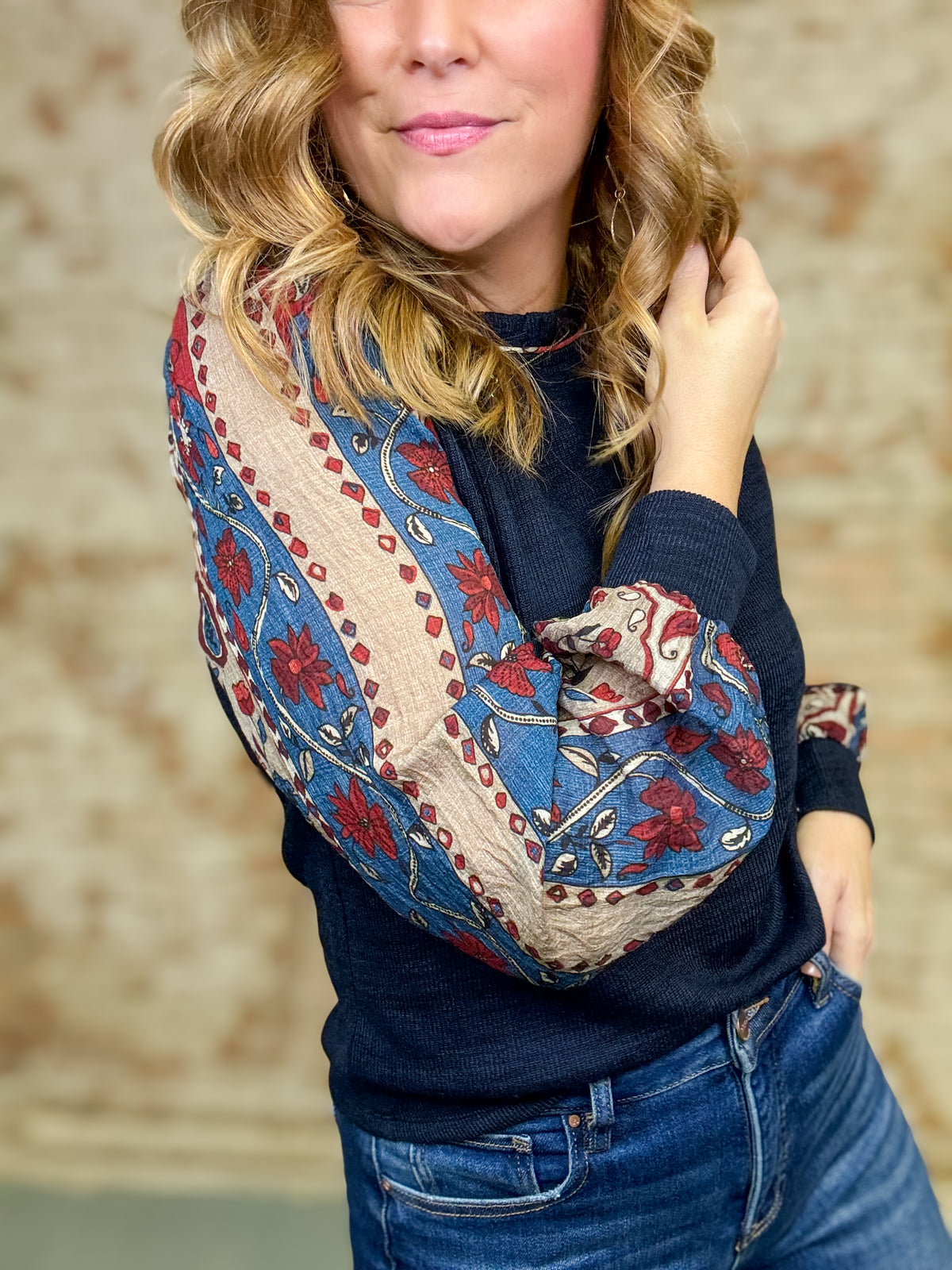 THML Tristan Floral Sleeve Top