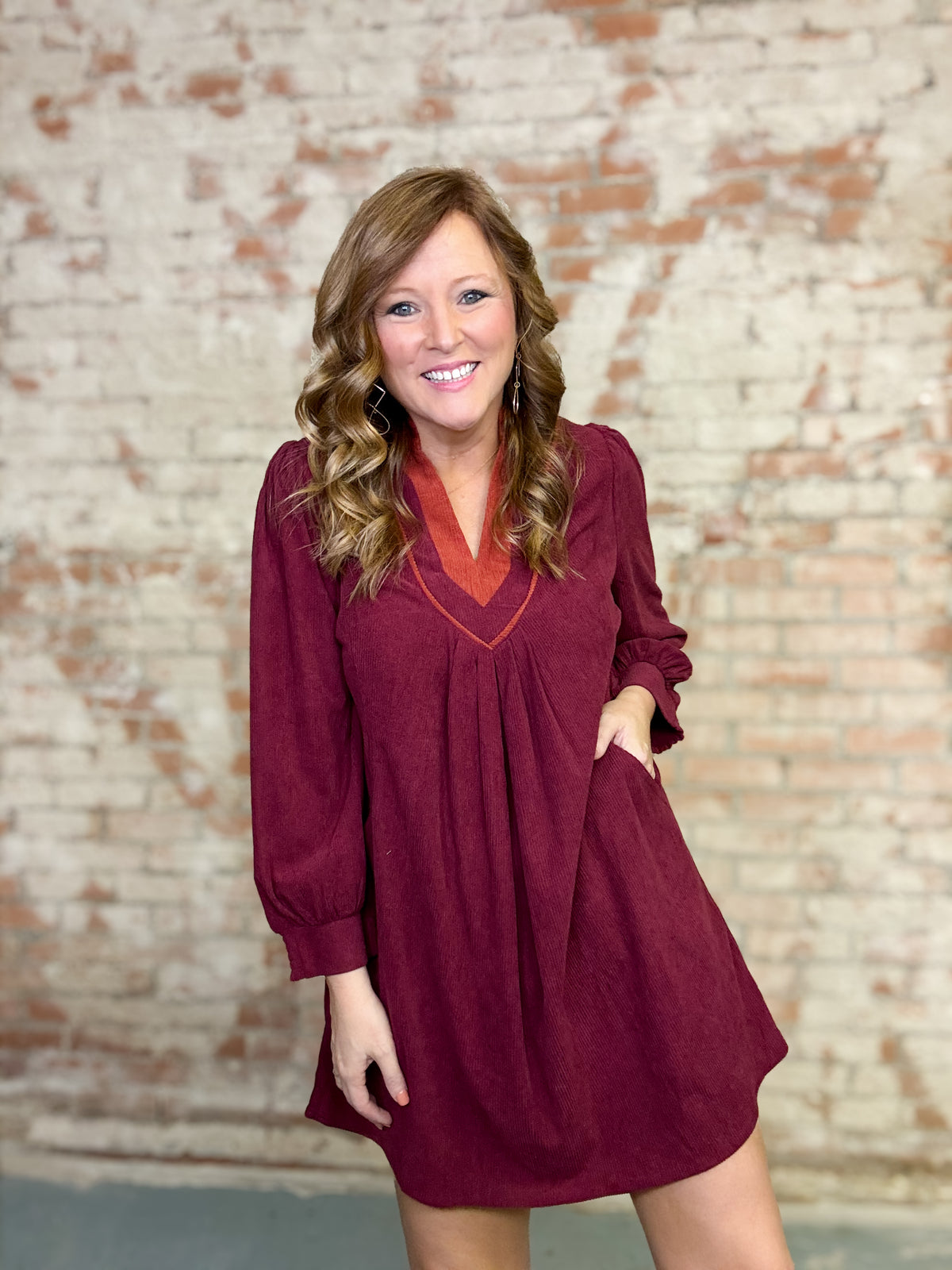 Piper Corduroy Pleated Dress
