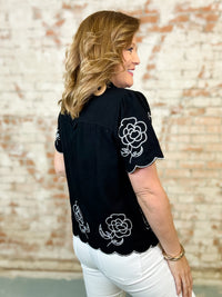 Robbie Embroidered Button Up Top