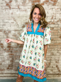 THML Felicia Mixed Print Dress