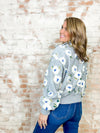 Justina Floral Sherpa Half Zip Top