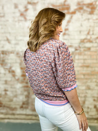 Magan Banded Textured Top