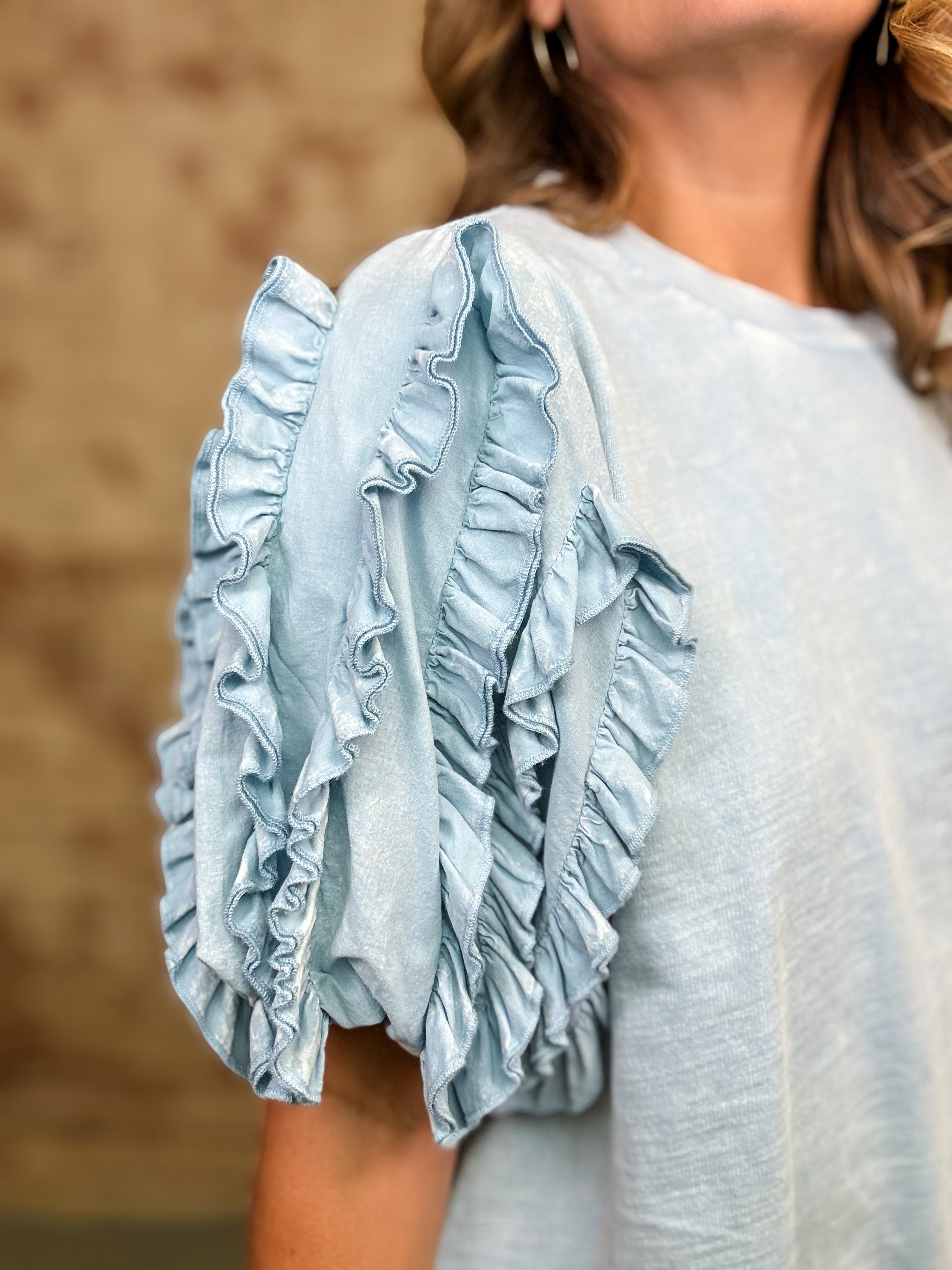 Aimee Ruffle Sleeve Top