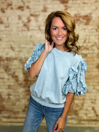 Aimee Ruffle Sleeve Top