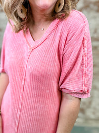 Kiley Mineral Washed Ribbed Dress - FINAL SALE