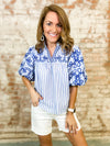 THML Erinda Embroidered Stripe Top